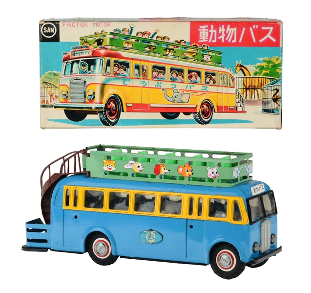 TIN LITHO AND PAINTED FRICTION ANIMAL BUS. 