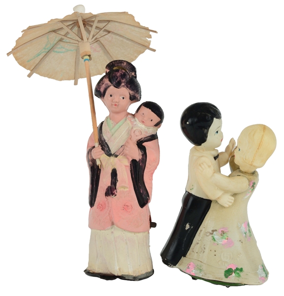 LOT OF 2: PRE-WAR JAPANESE CELLULOID WIND UP TOYS.