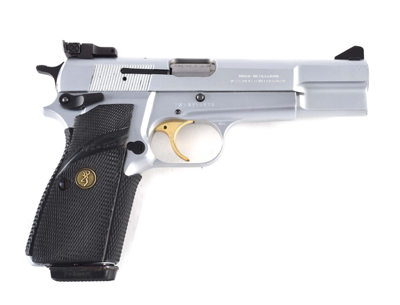 (M) CASED BROWNING HI-POWER TARGET SEMI-AUTOMATIC PISTOL.