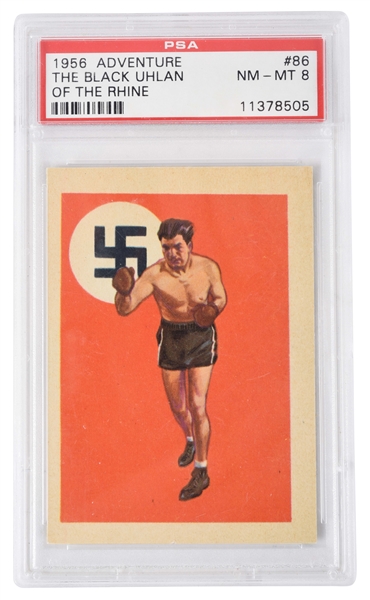 1956 ADVENTURE CARD OF MAX SCHMELING IN PSA 8 CONDITION. 
