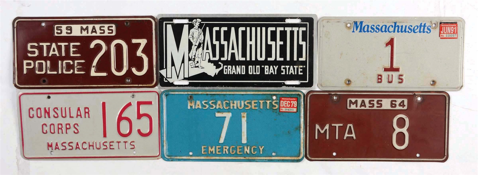 LOT OF 12: MASSACHUSETTS SPECIAL LICENSE PLATES.