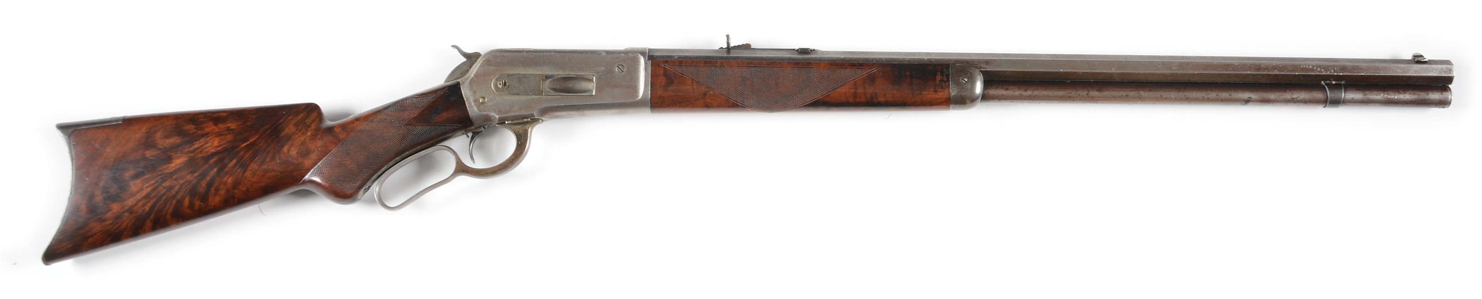 (A) WINCHESTER MODEL 1886 DELUXE .45-90 LEVER ACTION RIFLE (1890).