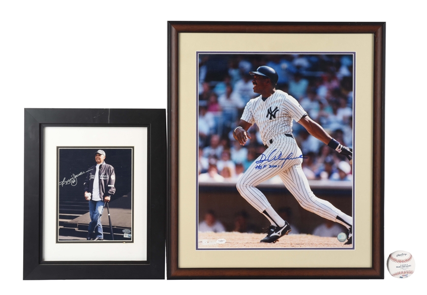 LOT OF 3: REGGIE JACKSON & DAVE WINFIELD AUTOGRAPHED ITEMS..