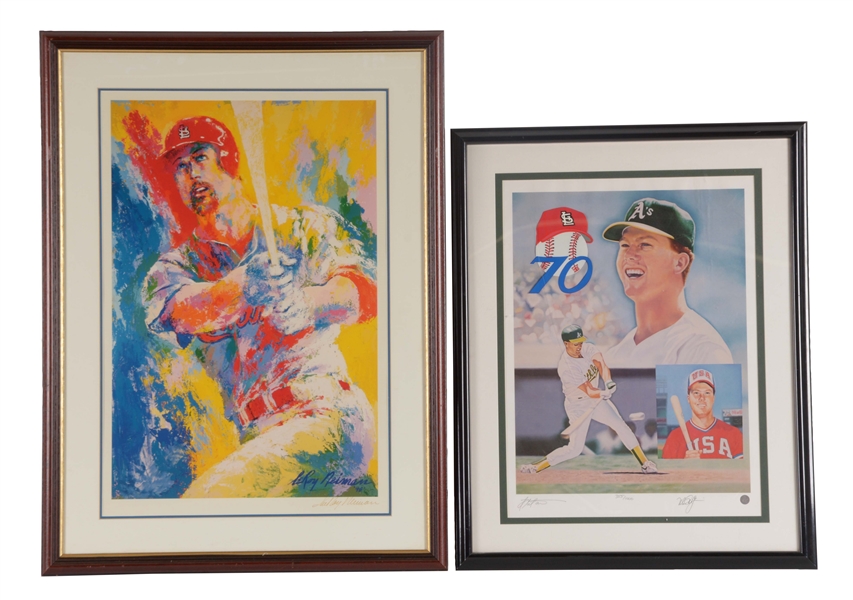 LOT OF 2: FRAMED MARK MCGWIRE AUTOGRAPHED LITHOGRAPHS.