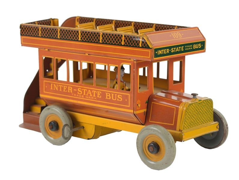 STRAUSS TIN LITHO WIND UP INTER-STATE BUS.