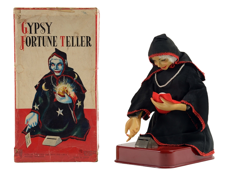 JAPANESE BATTERY OPERATED GYPSY FORTUNE TELLER TOY.