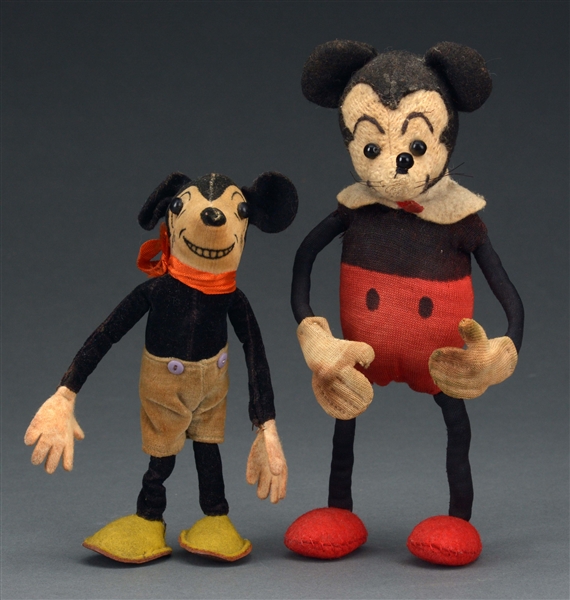 LOT OF 2: ENGLISH DEANS RAGS MICKEY MOUSE DOLLS. 