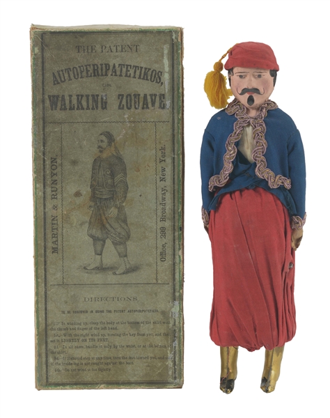 AUTOMATIC TOY WORKS CLOCKWORK WALKING ZOUAVE WITH BOX. 