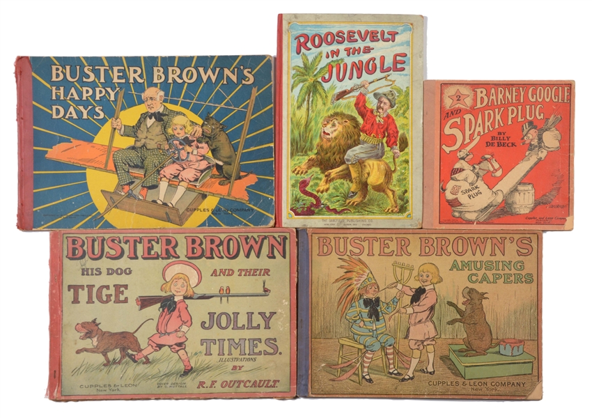 LOT OF 5: VERY EARLY TURN OF THE CENTURY CHARACTER BOOKS. 