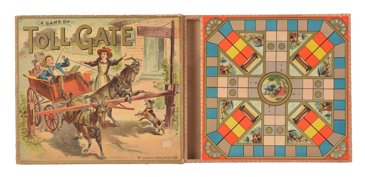 EARLY MCLOUGHLIN BROS. TOLL GATE GAME. 