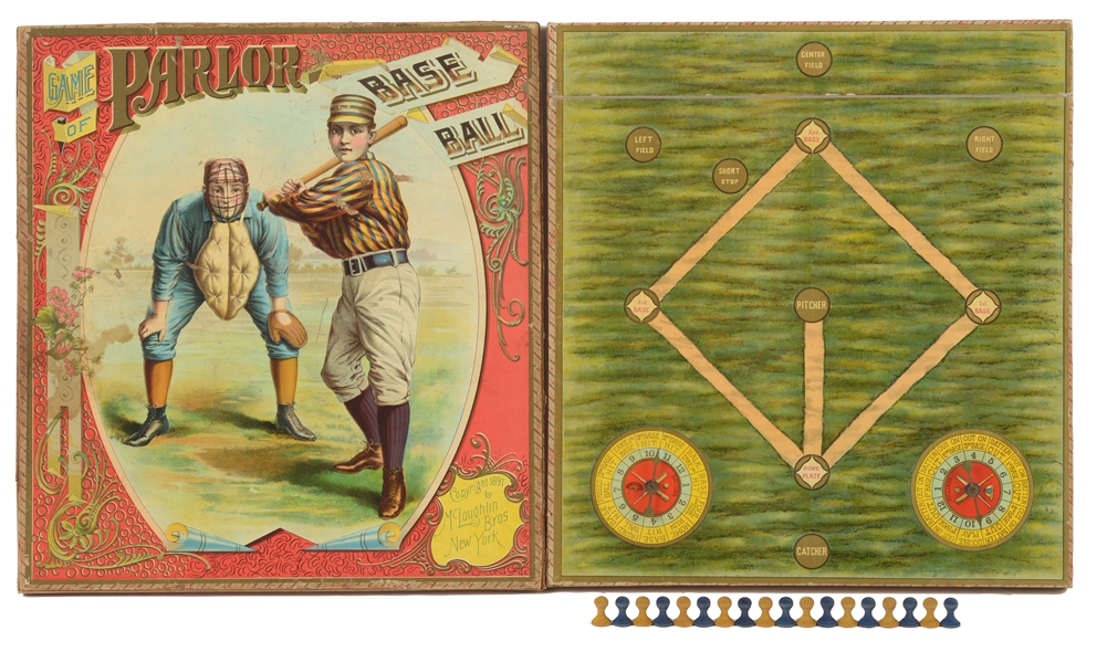 EARLY MCLOUGHLIN BROTHER GAME OF PARLOR BASEBALL. 