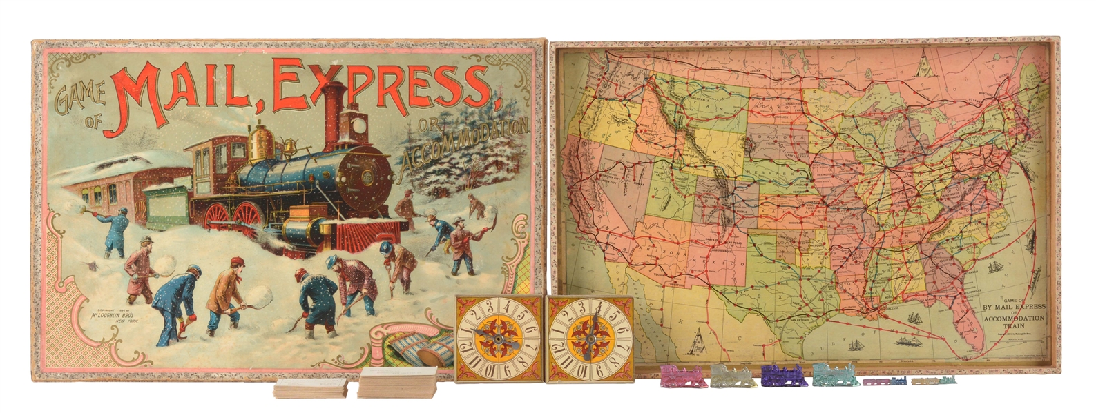 EARLY MCLOUGHLIN BROS. GAME OF MAIL EXPRESS. 