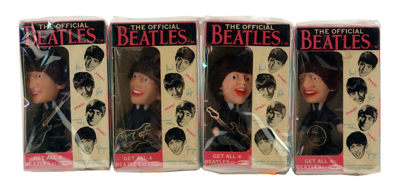 SET OF 4: REMCO OFFICIAL BEATLES DOLLS.               