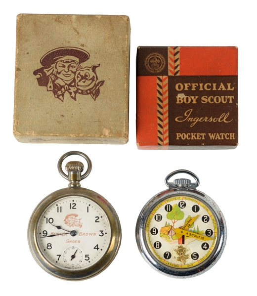 LOT OF 2: CHARACTER POCKET WATCHES IN ORIGINAL BOXES.          