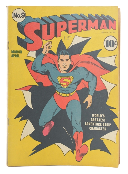 1941 SUPERMAN NO. 9 COMIC BOOK.                      