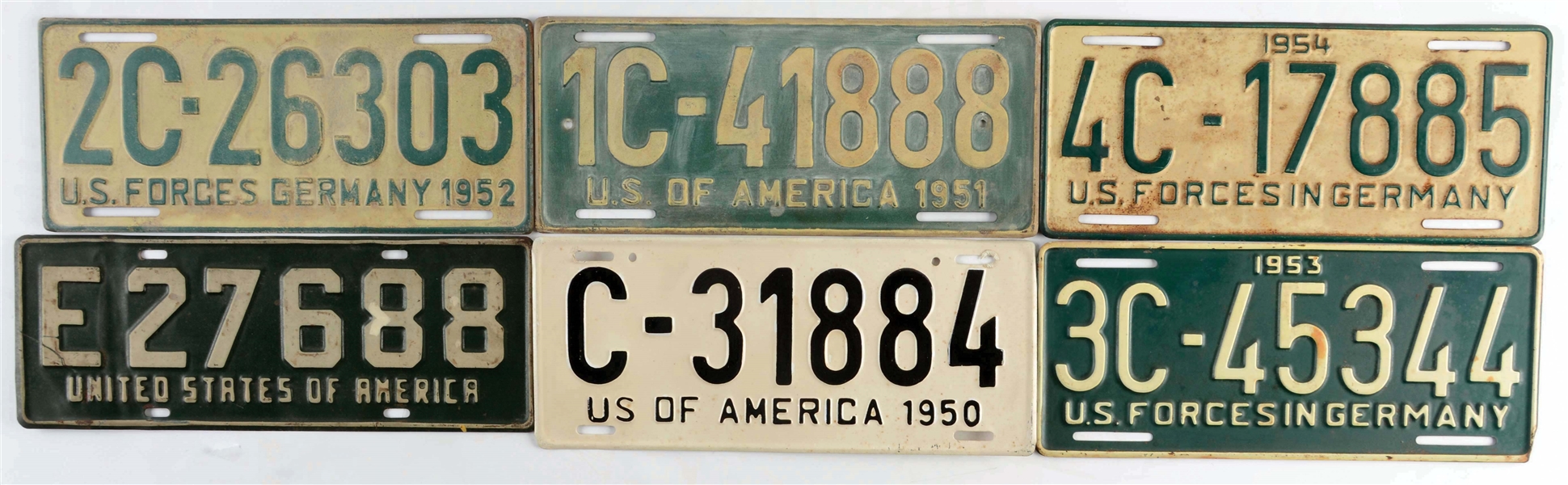LOT OF 26: U.S. FORCES IN GERMANY LICENSE PLATES.