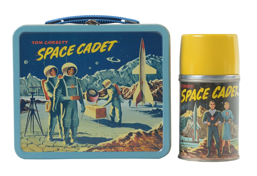 ALADDIN PRESSED STEEL LITHOGRAPHED TOM CORBETT SPACE CADET LUNCHBOX.