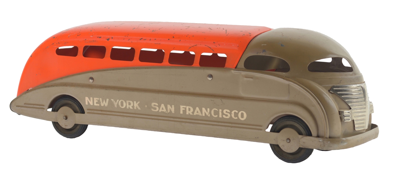 PRESSED STEEL STEELCRAFT NEW YORK TO SAN FRANCISCO BUS.