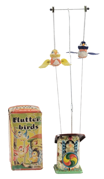 JAPANESE BATTERY OPERATED FLUTTER-BIRDS TOY IN BOX. 