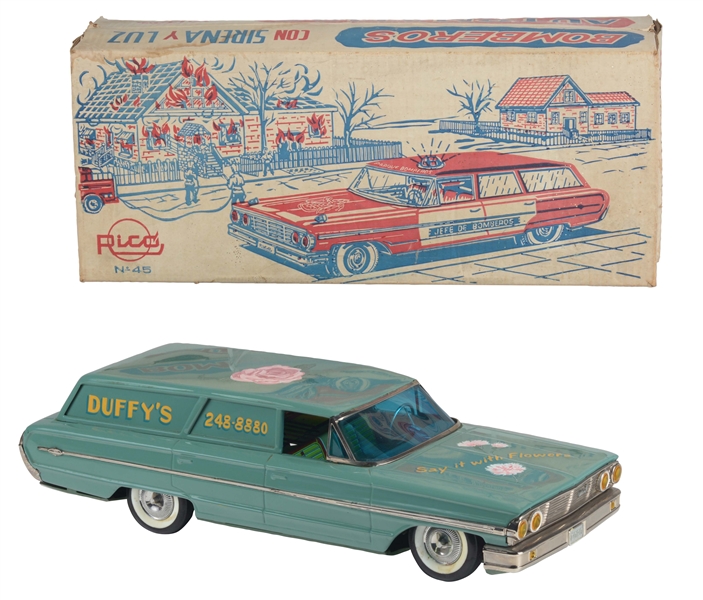 UNUSUAL 1964 RICO FORD DUFFYS FLOWER DELIVERY WAGON IN BOX. 
