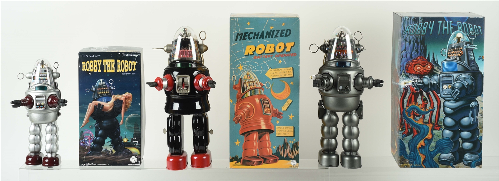 LOT OF 3: JAPANESE CONTEMPORARY ROBOTS IN BOXES.