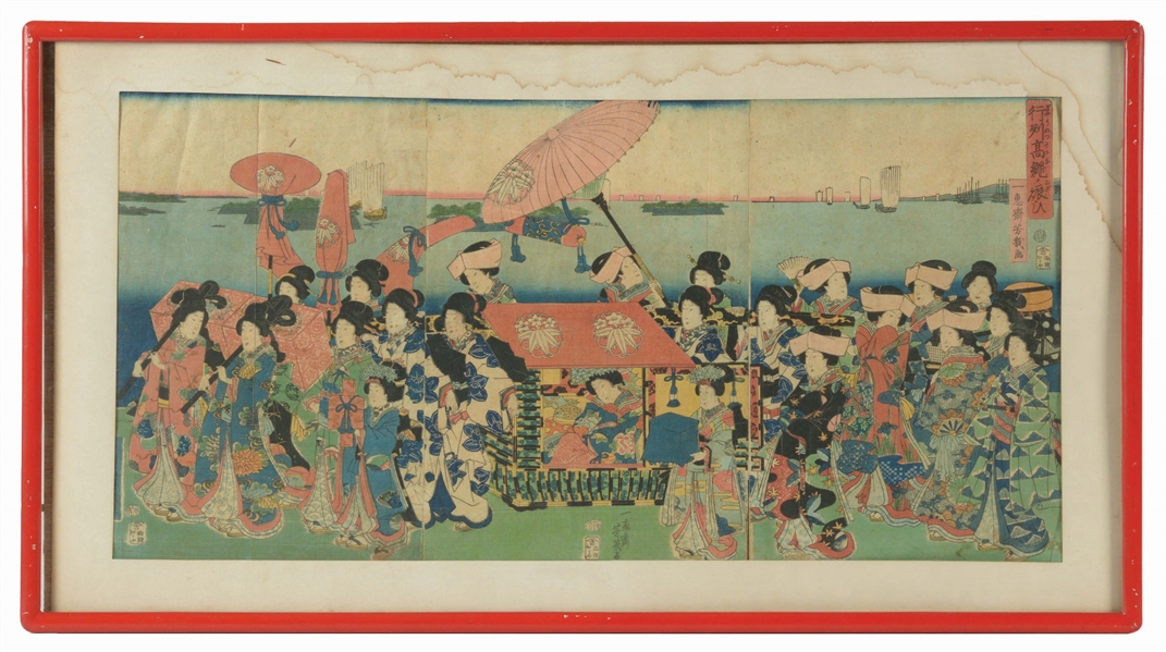 KUNIYOSHI ATTRIBUTED JAPANESE WOODBLOCK TRIPTYCH. 
