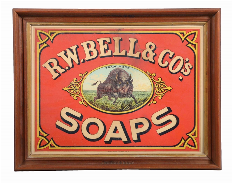 R.W. BELLS & CO. SOAPS ADVERTISING POSTER.