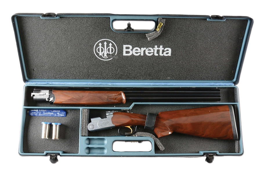 (M) CASED & ENGRAVED BERETTA S687 OVER-UNDER SHOTGUN.