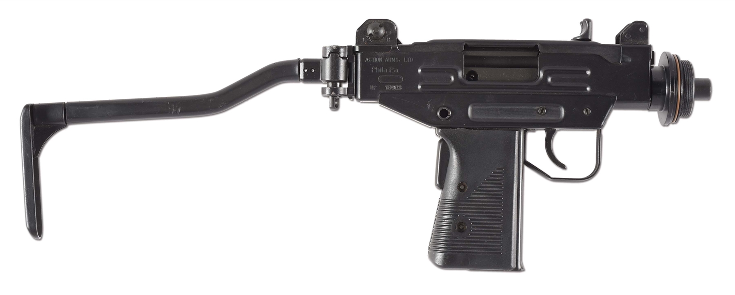 (N) ACTION ARMS/IMI UZI PISTOL HOST GUN WITH REGISTERED MACHINE GUN BOLT (FULLY TRANSFERABLE).