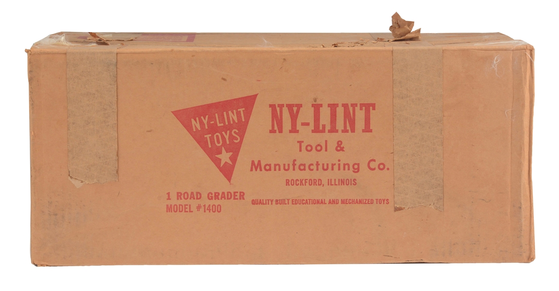 PRESSED STEEL NY-LINT ROAD GRADER TOY IN BOX.