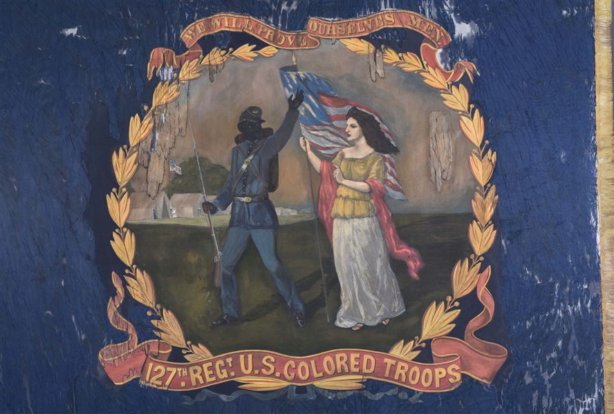 127TH REGIMENT UNITED STATES COLORED TROOPS (USCT) REGIMENTAL BATTLE FLAG
