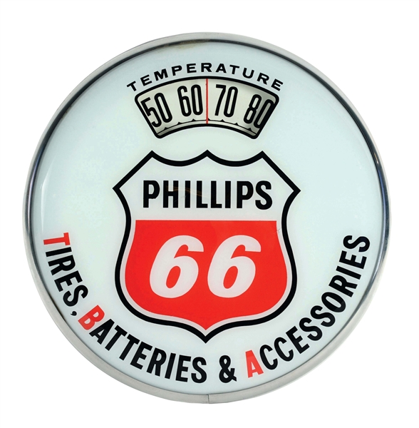PHILLIPS 66 GASOLINE GLASS FACE THERMOMETER.
