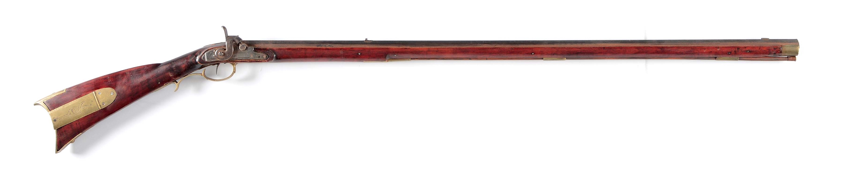 (A) HESS ATTRIBUTED FULLSTOCK PERCUSSION KENTUCKY RIFLE.