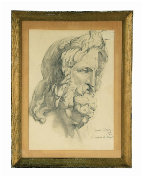 FRENCH SCHOOL (19TH CENTURY) STUDY OF A CLASSICAL BUST.