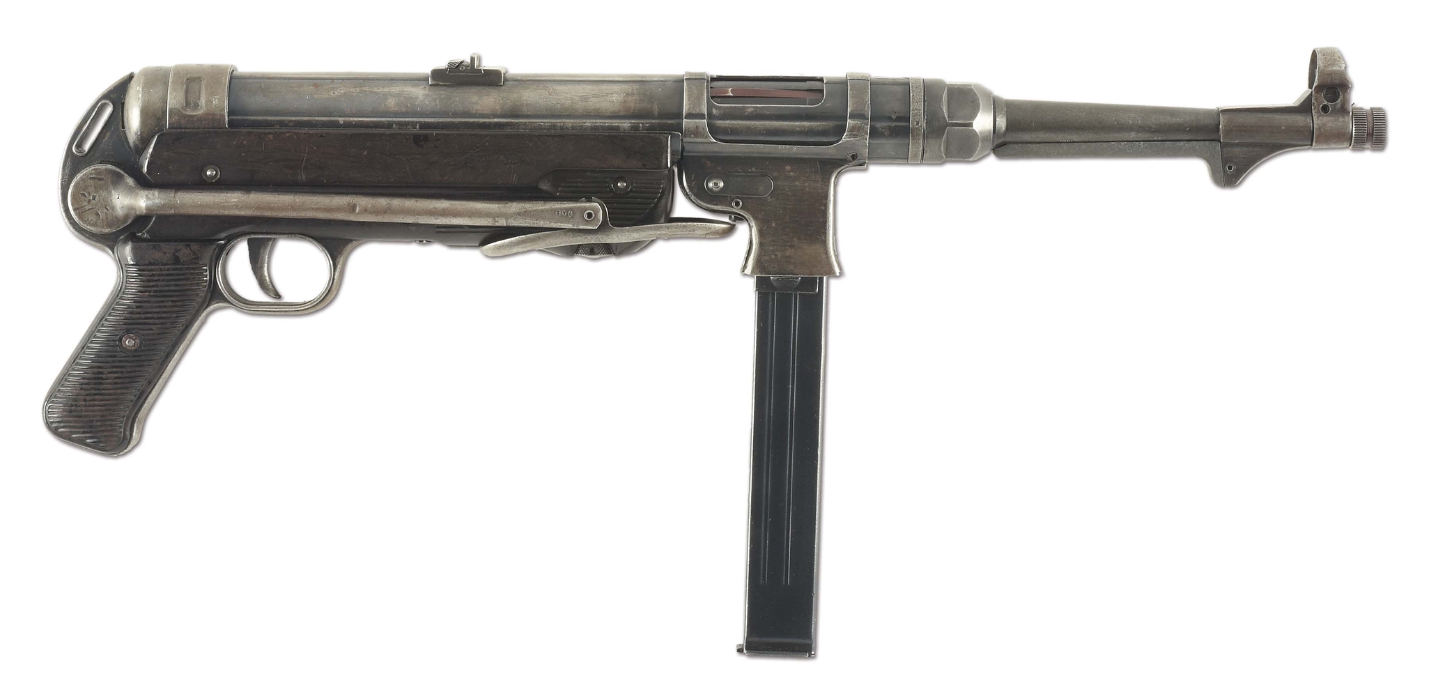 (N) ICONIC ORIGINAL TRANSITIONAL FLAT MAG HOUSING GERMAN MP-40 MACHINE GUN (CURIO AND RELIC).