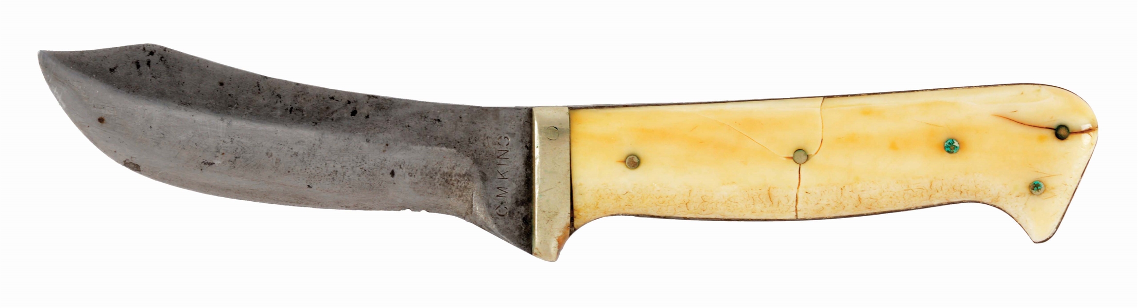 CALIFORNIA STYLE HUNTING KNIFE MARKED "C.M. KING".