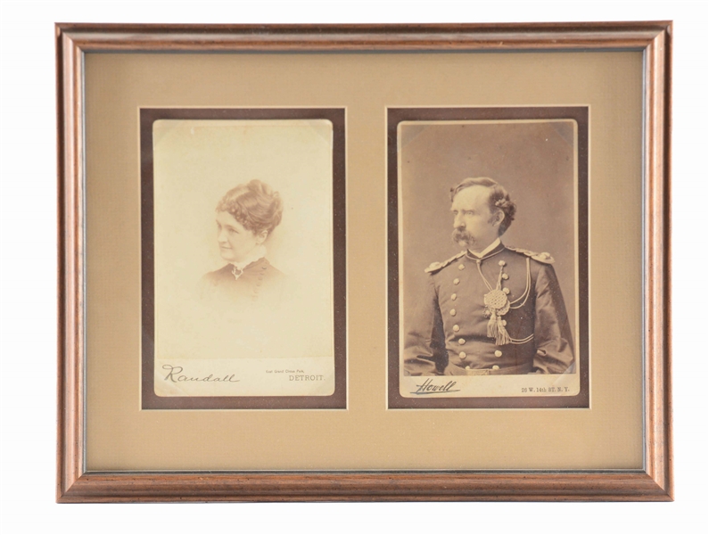 ALBUMEN CABINET PHOTOS OF LIEUT. COLONEL GEORGE A. CUSTER AND WIFE LIBBY.