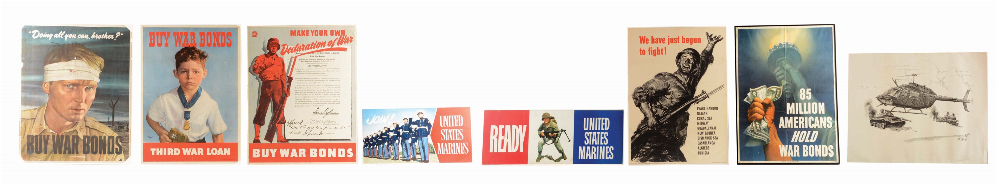 LOT OF 8: WAR POSTERS.