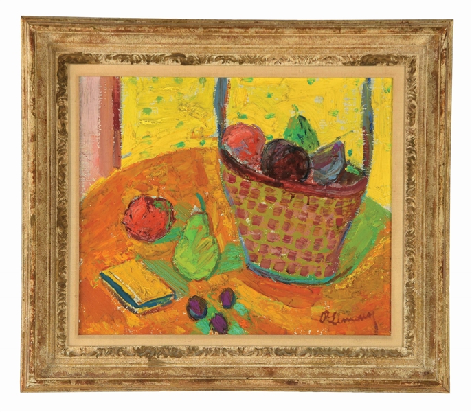 ROGER MARCEL LIMOUSE (AMERICAN, 1894-1990) STILL LIFE WITH FRUIT IN A BASKET. 