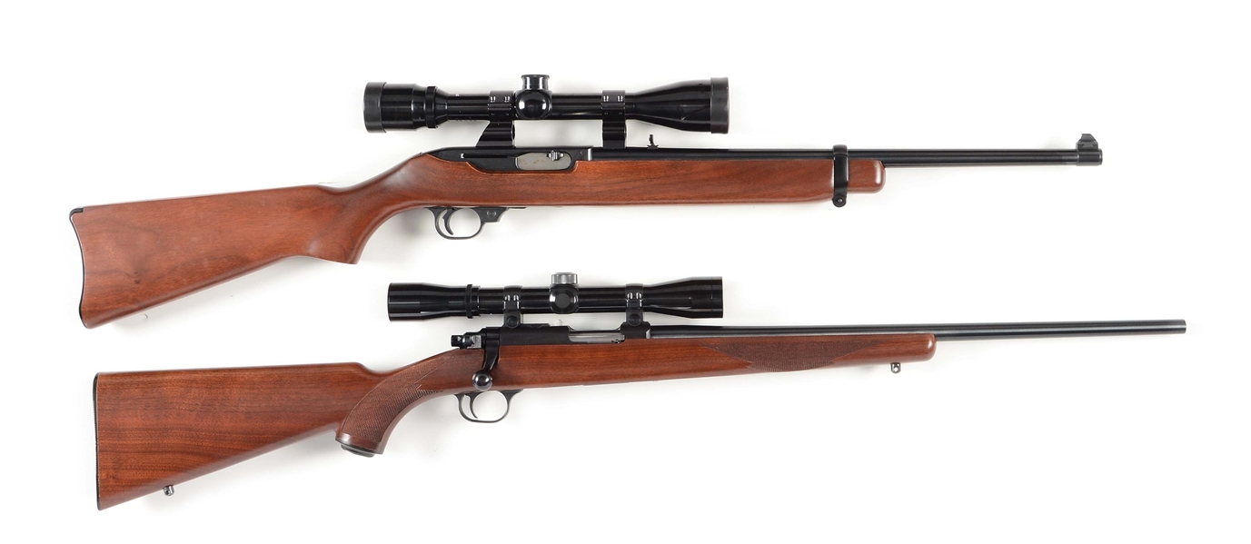 (M) LOT OF 2: RUGER SEMI-AUTOMATIC AND BOLT ACTION RIFLES.