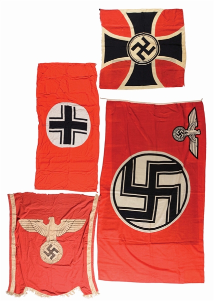 LOT OF 4: THIRD REICH FLAGS.
