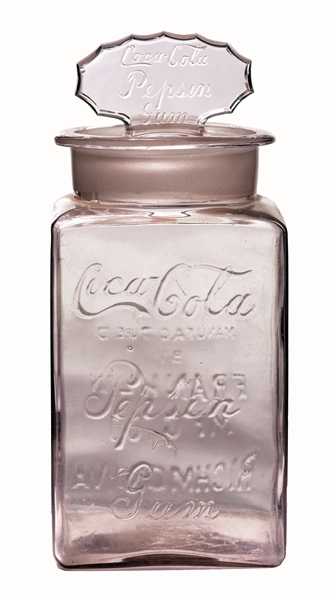 1905 - 1911 COCA-COLA PEPSIN GUM JAR AND LID.