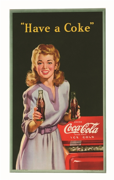 1943 "HAVE A COKE!" SMALL VERTICAL POSTER.