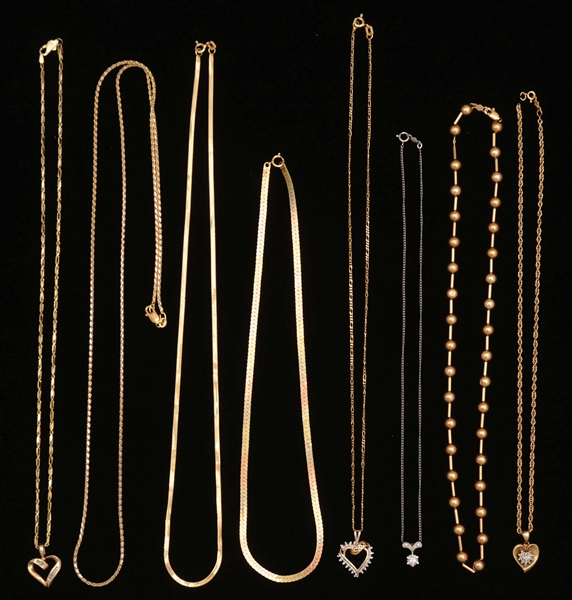 LOT OF 14K YELLOW GOLD JEWELRY.