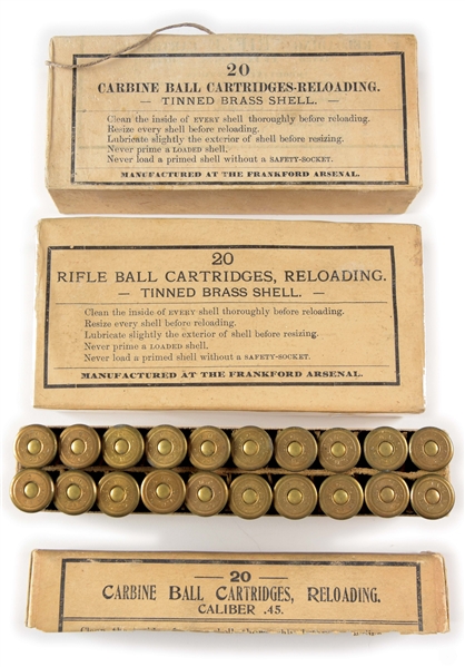 LOT OF 3: INDIAN WARS BOXES OF .45-70 AMMUNITION.