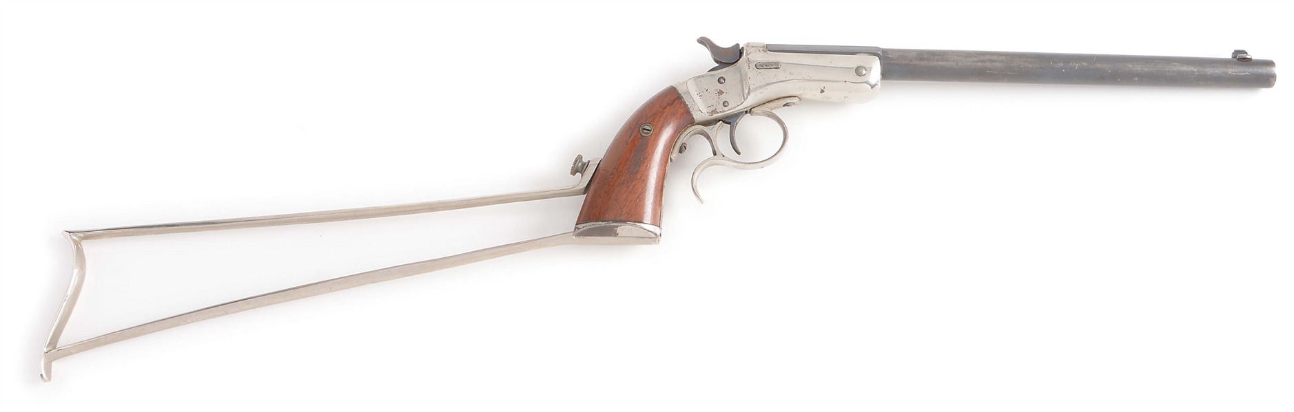 (C) STEVENS NEW MODEL NO. 40 POCKET RIFLE WITH STOCK.