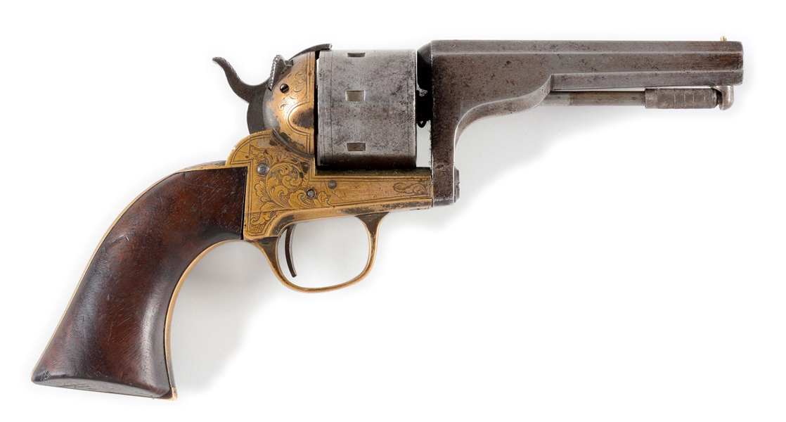 (A) MOORES PATENT FIREARMS CO. SINGLE ACTION BELT REVOLVER.