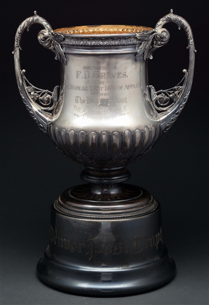 LARGE SILVER PLATE PRIZE WINNING CUP.