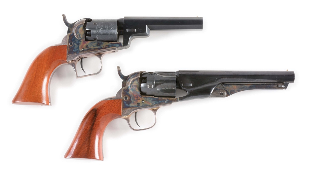 (A) LOT OF TWO BLACK BOXED SECOND GENERATION COLT BLACK POWDER REVOLVERS.