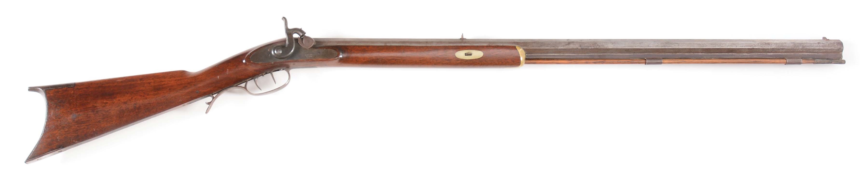 (A) 1850S HENRY HALF STOCK RIFLE.